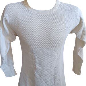 Vintage Medium Waffle Knit Thermal Shirt Undershirt B.V.D. 1960's Long Sleeve